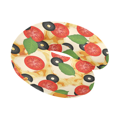 Pizza Pattern Print Design A05 U-Shaped Travel Neck Pillow