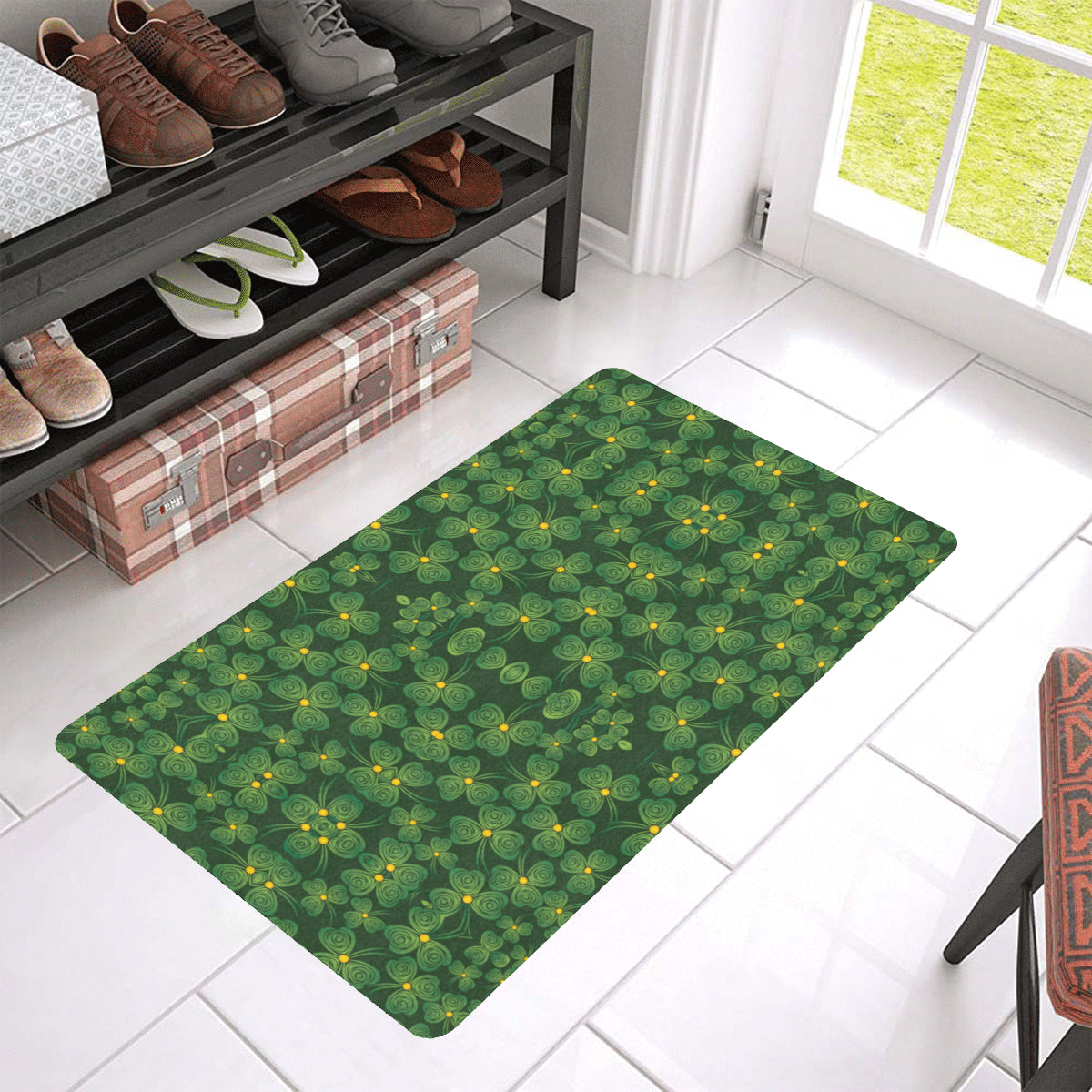 Shamrock Pattern Rubber Doormat