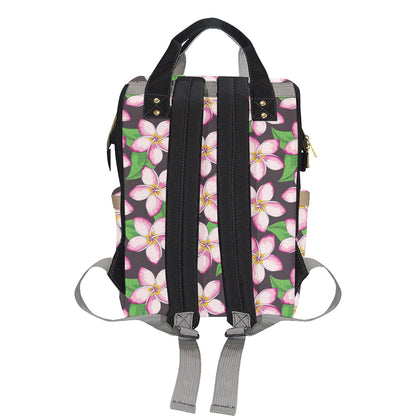 Pink Plumeria Pattern Print Design PM019 Diaper Bag Backpack