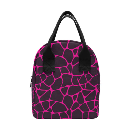 Giraffe Pink Background Texture Print Insulated Lunch Bag