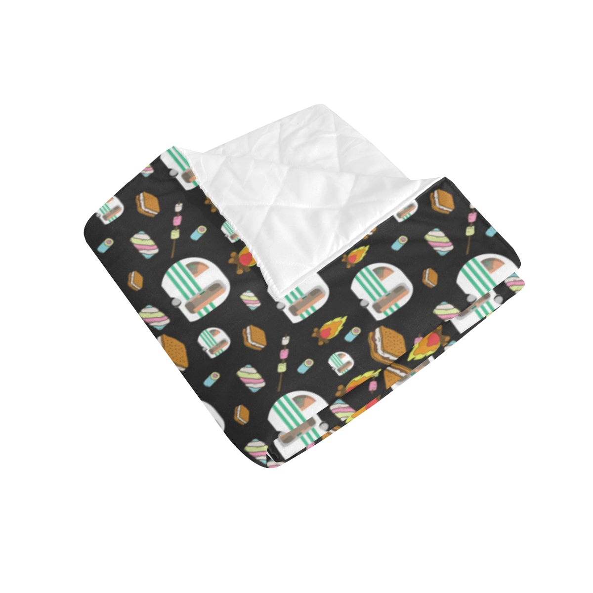Camper marshmallow Camping Design Print Premium Quilt