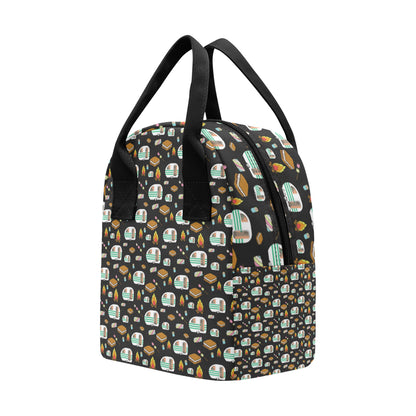 Camper marshmallow Camping Design Print Insulated Lunch Bag