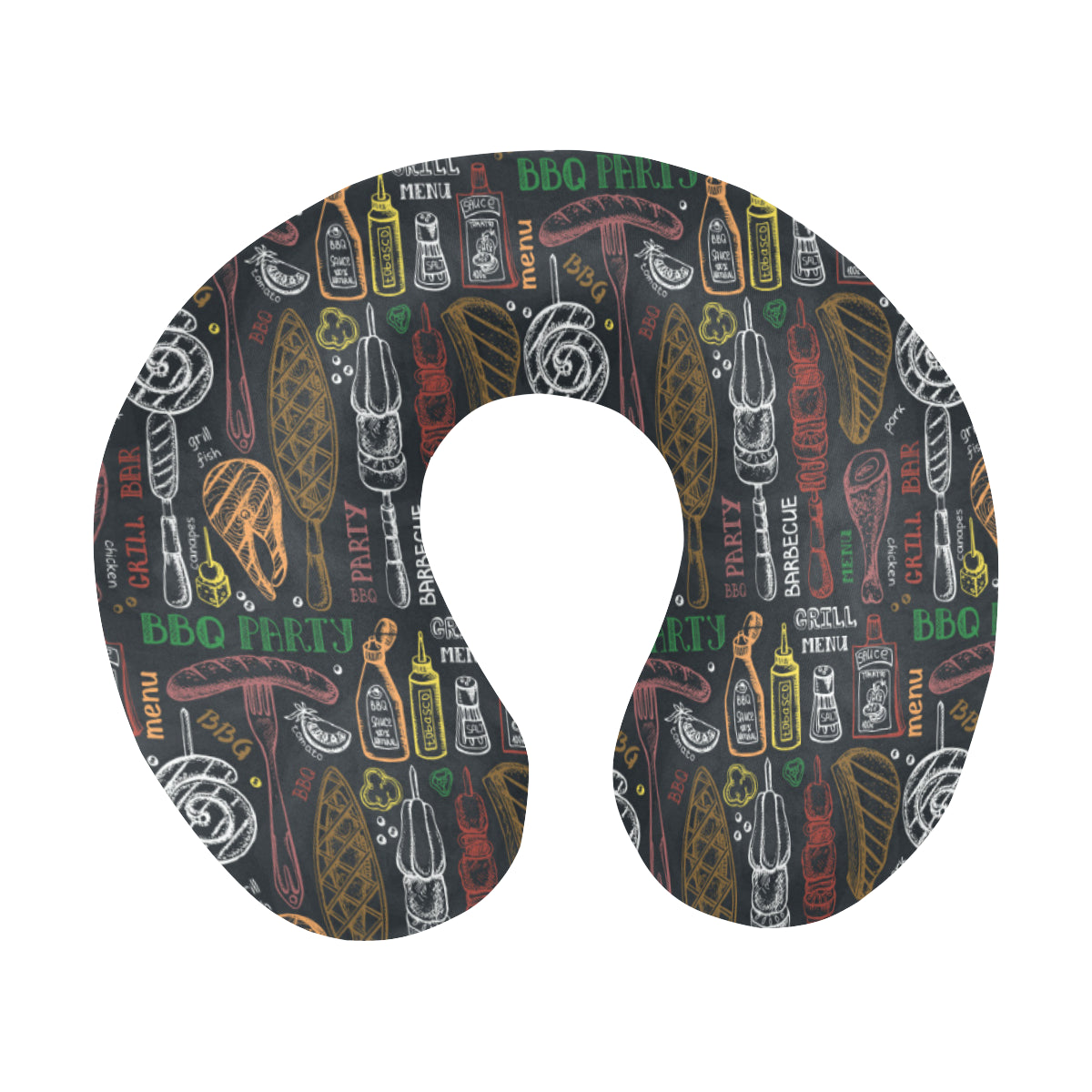 Barbecue Pattern Print Design 03 U-Shaped Travel Neck Pillow