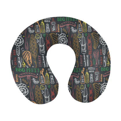 Barbecue Pattern Print Design 03 U-Shaped Travel Neck Pillow