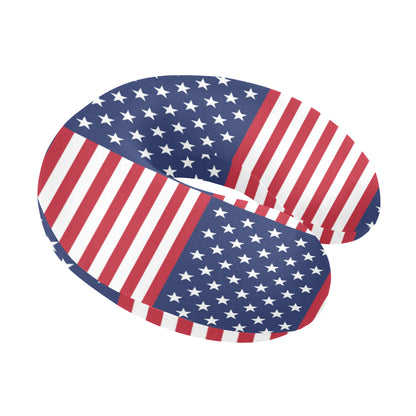 Patriotic US Flag Pattern Print Design A03 U-Shaped Travel Neck Pillow