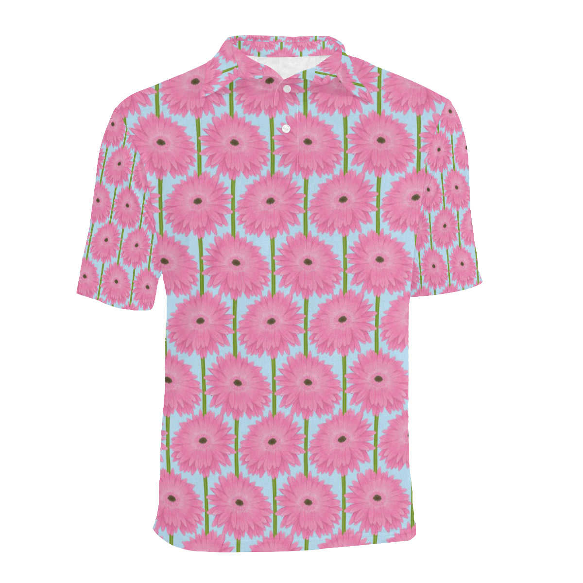 Gerberas Pattern Print Design GB01 Men Polo Shirt