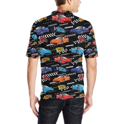 Racing Pattern Print Design A05 Men Polo Shirt