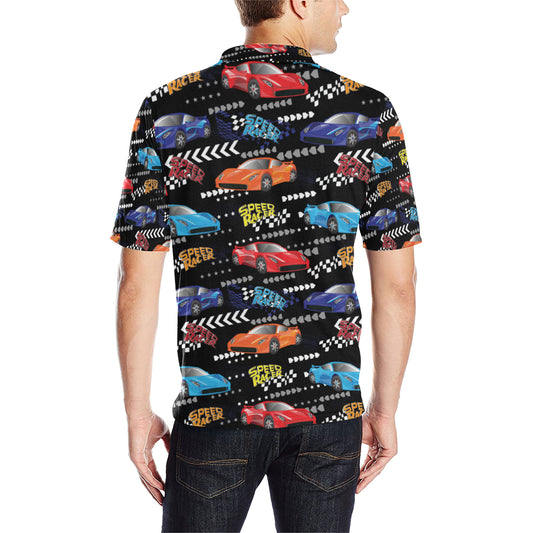 Racing Pattern Print Design A05 Men Polo Shirt