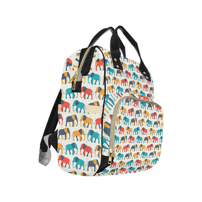 Elephant Colorful Print Pattern Diaper Bag Backpack