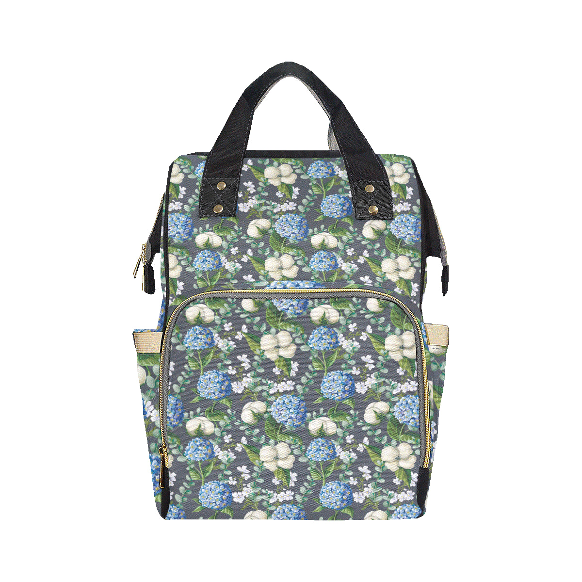Hydrangea Pattern Print Design 02 Diaper Bag Backpack