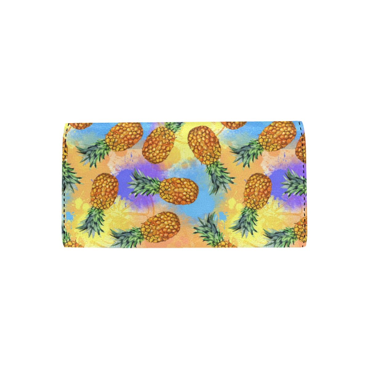 Pineapple Pattern Print Design PP09 Women's Trifold Wallet
