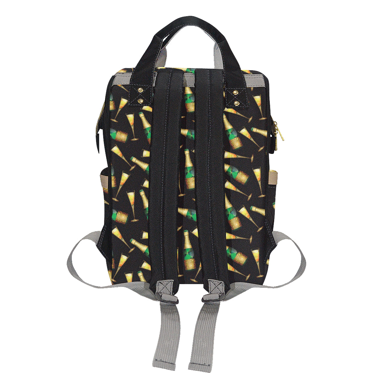 Champagne Pattern Print Design 02 Diaper Bag Backpack