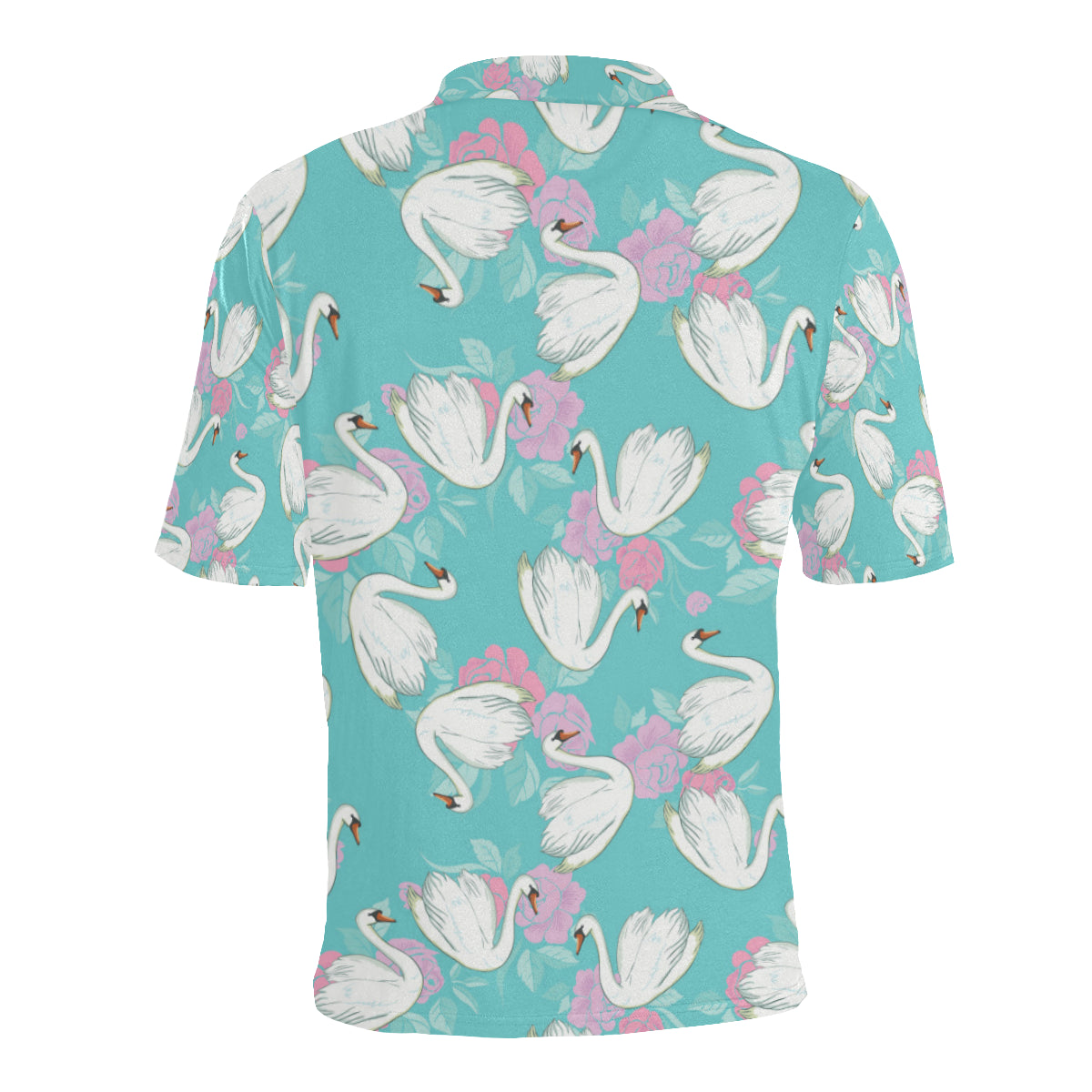 Swan Pattern Print Design 03 Men Polo Shirt