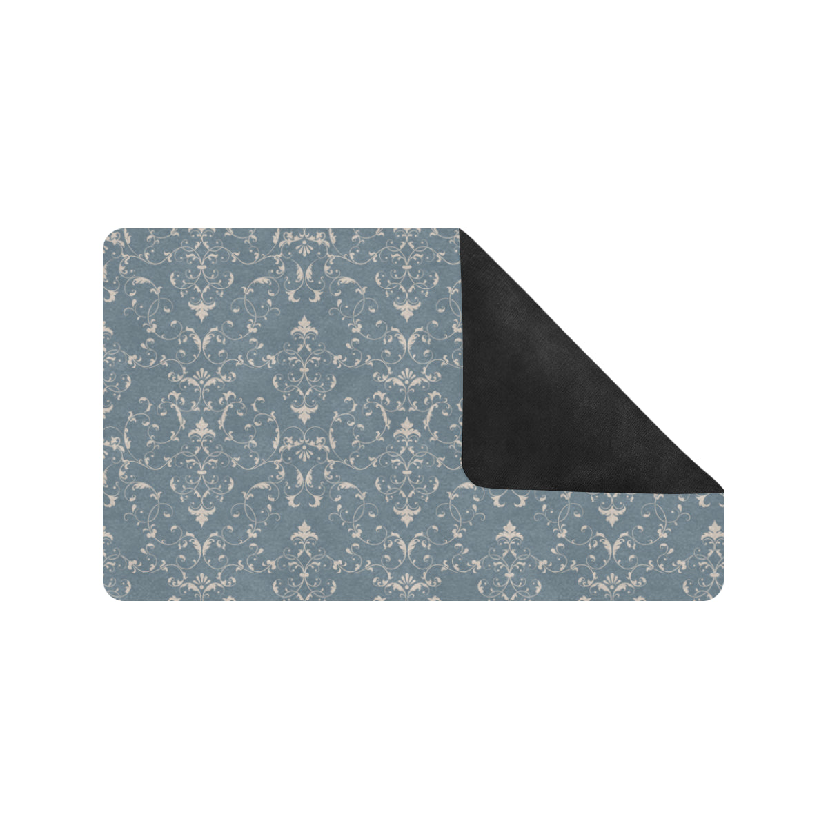Damask Elegant Teal Print Pattern Rubber Doormat