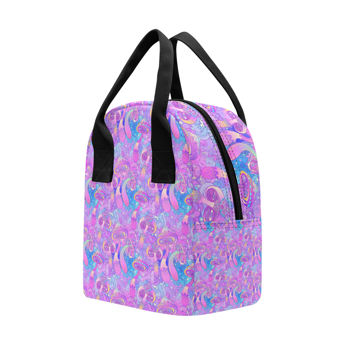 Psychedelic Trippy Mushroom Print Insulated Lunch Bag