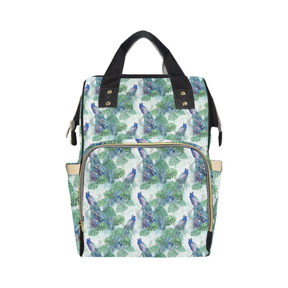 Peacock Pattern Print Design A02 Diaper Bag Backpack
