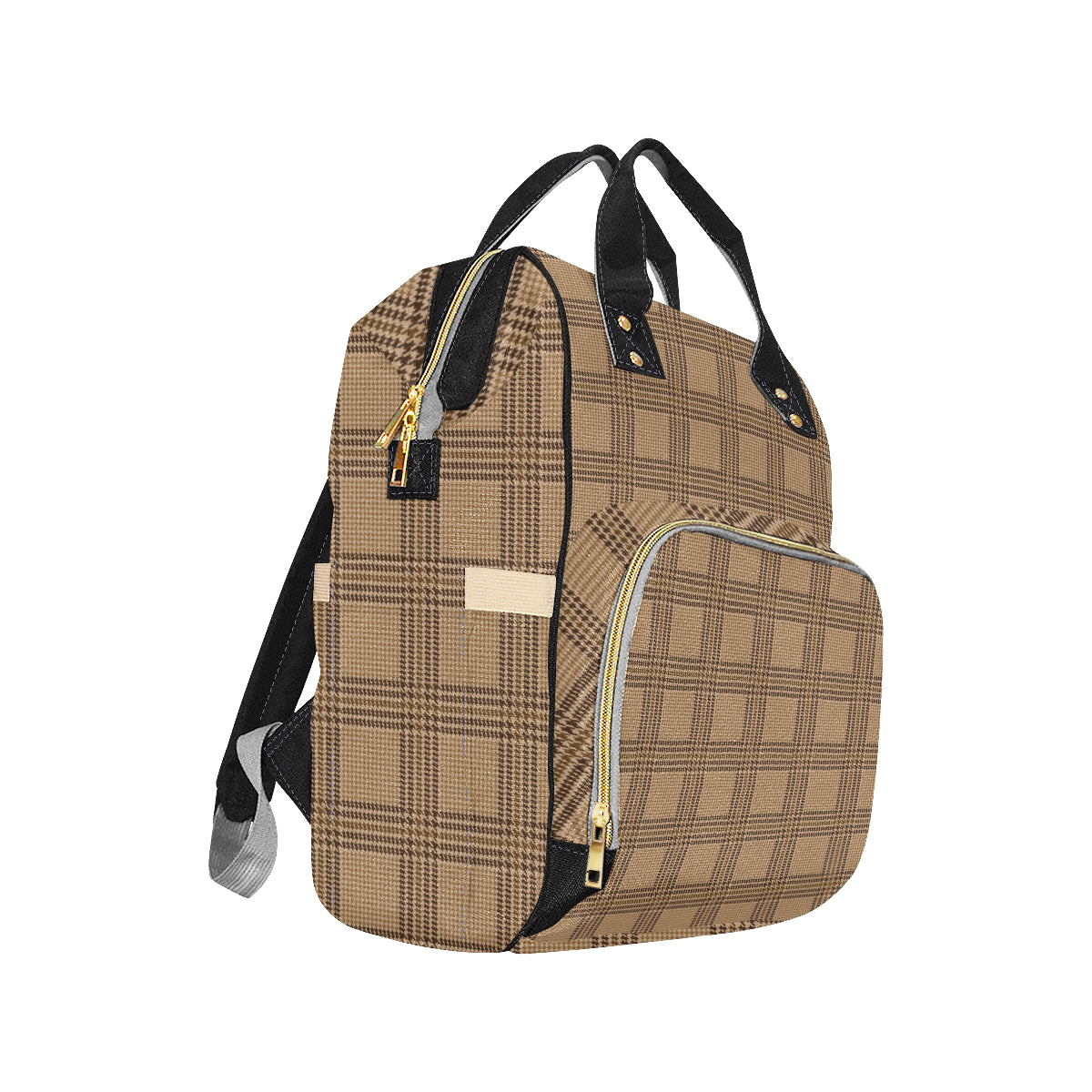 Houndstooth Brown Pattern Print Design 04 Diaper Bag Backpack