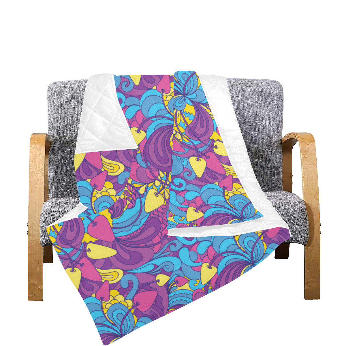 Psychedelic Mushroom Pattern Print Design A03 Premium Quilt