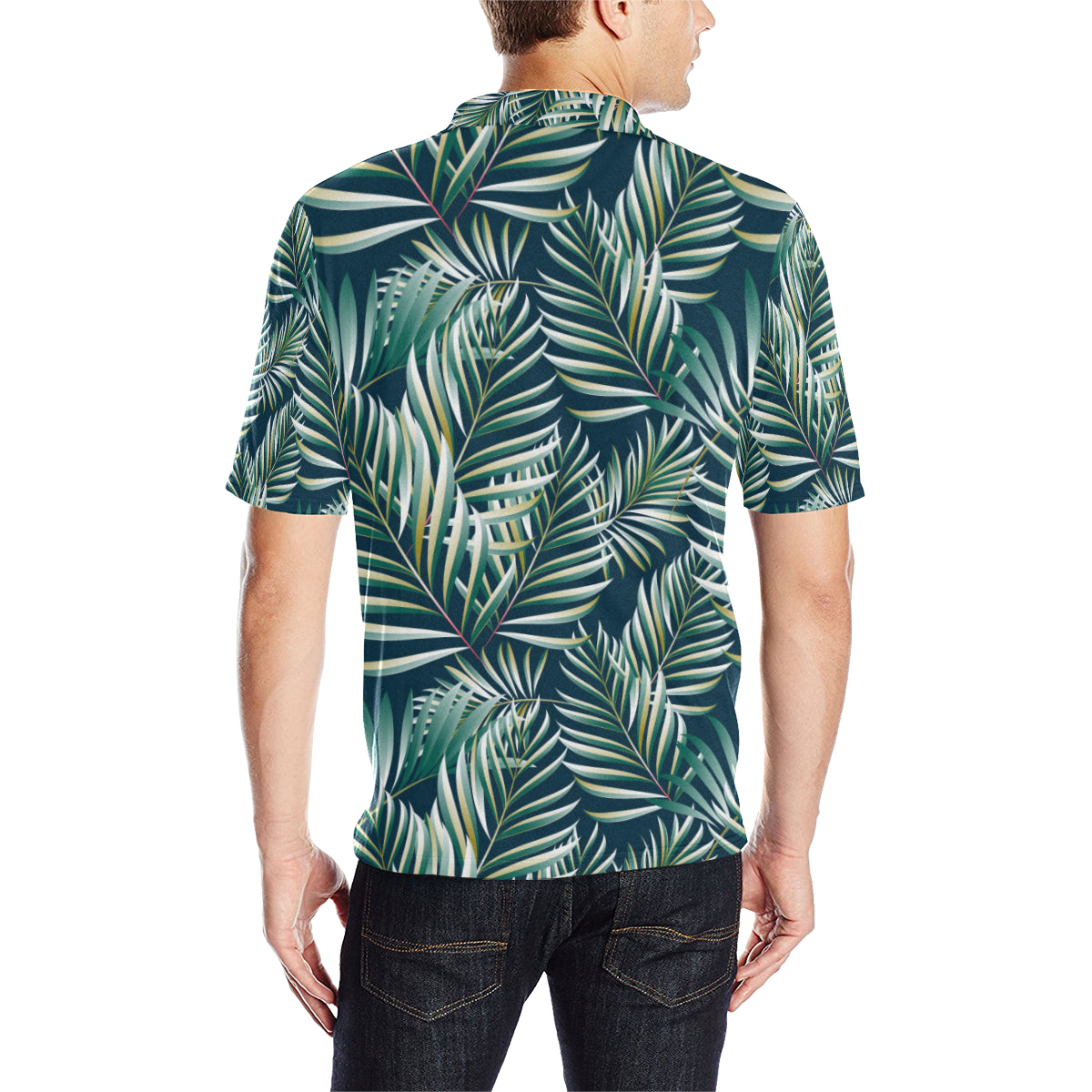 Sun Spot Tropical Palm Leaves hower Curtain Men Polo Shirt