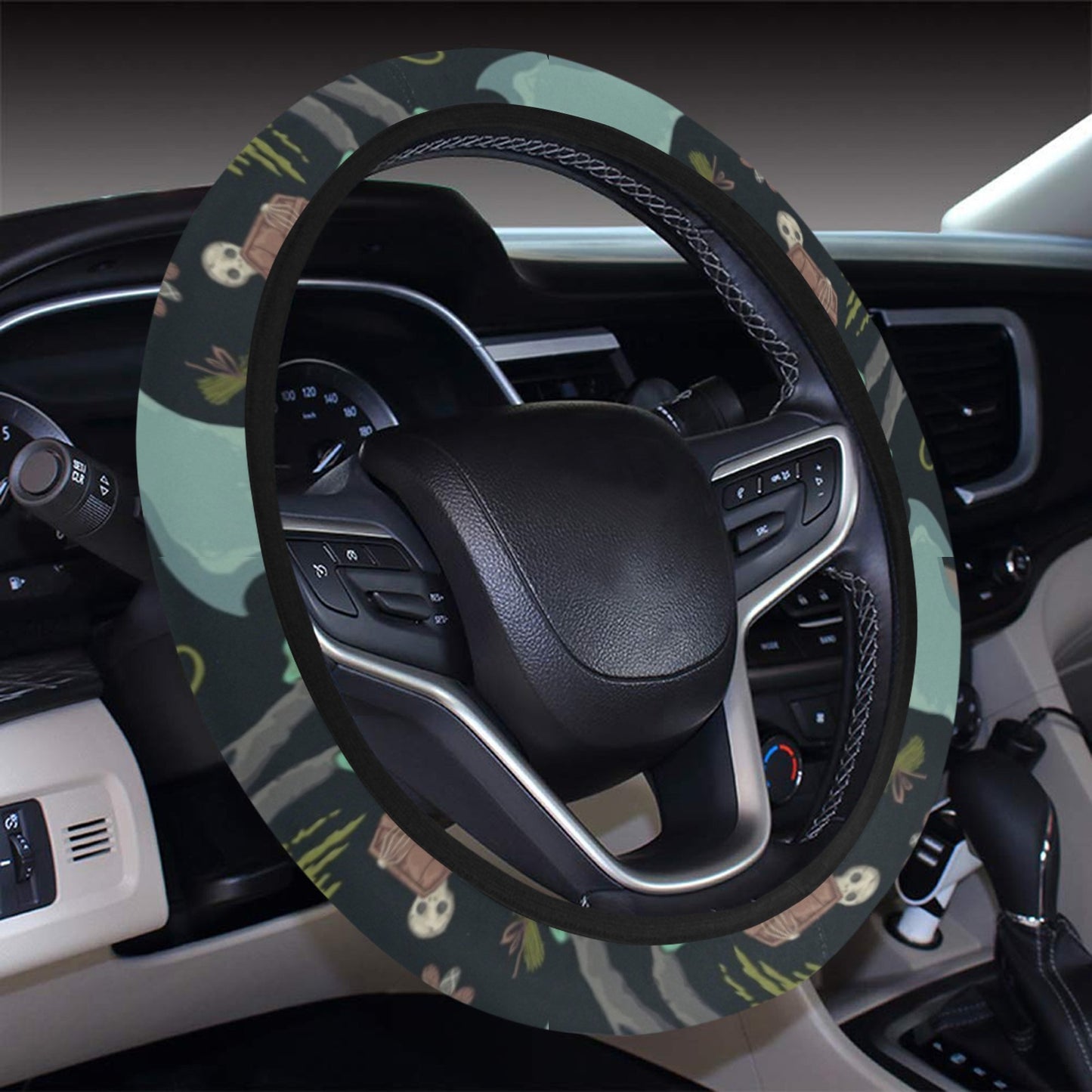 Creepy Print Design LKS303 Steering Wheel Cover with Elastic Edge