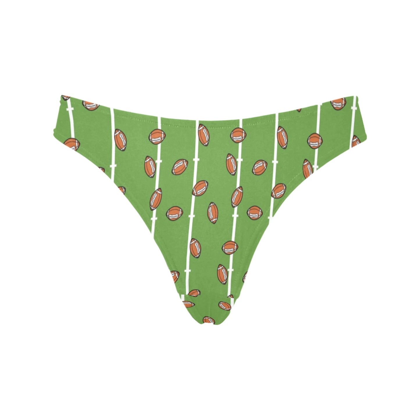 American Football on Field Themed Print Women's Thongs