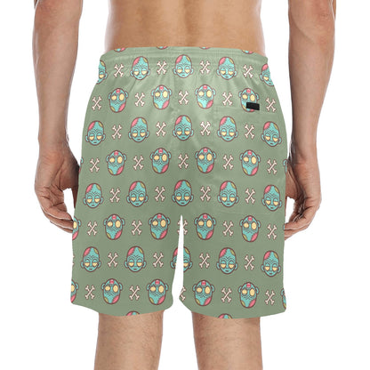 Zombie Print Design LKS301 Men's Swim Trunks Beach Shorts
