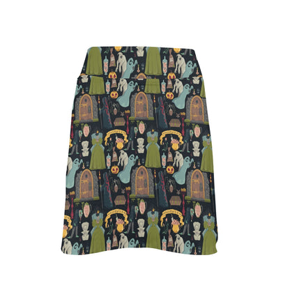 Creepy Halloween Print Design LKS304 17" Golf & Pickleball Skort with Pockets