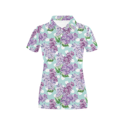 Lilac Pattern Print Design 02 Women's Polo Shirt