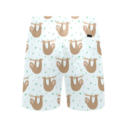 Sloth Print Design LKS308 Men's Swim Trunks Beach Shorts