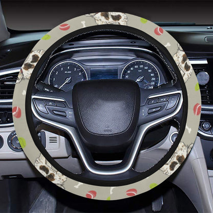 Toy Fox Terriers Print Design LKS301 Steering Wheel Cover with Elastic Edge