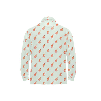 Shrimp Print Design LKS304 Long Sleeve Polo Shirt For Men's