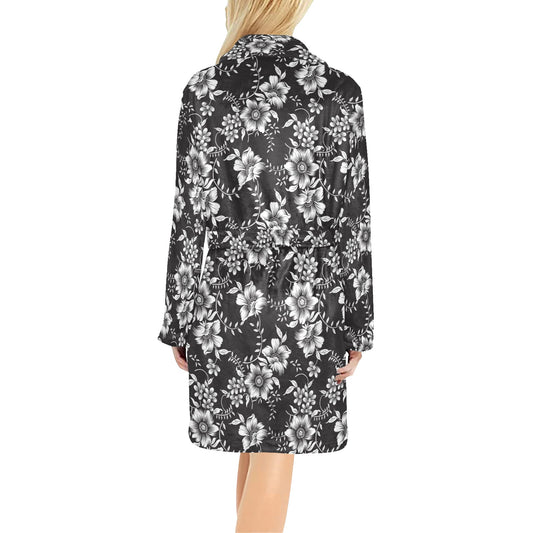 Gerberas Pattern Print Design GB02 Women's Fleece Robe