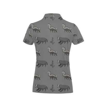 Skunk Print Design LKS301 Women's Polo Shirt