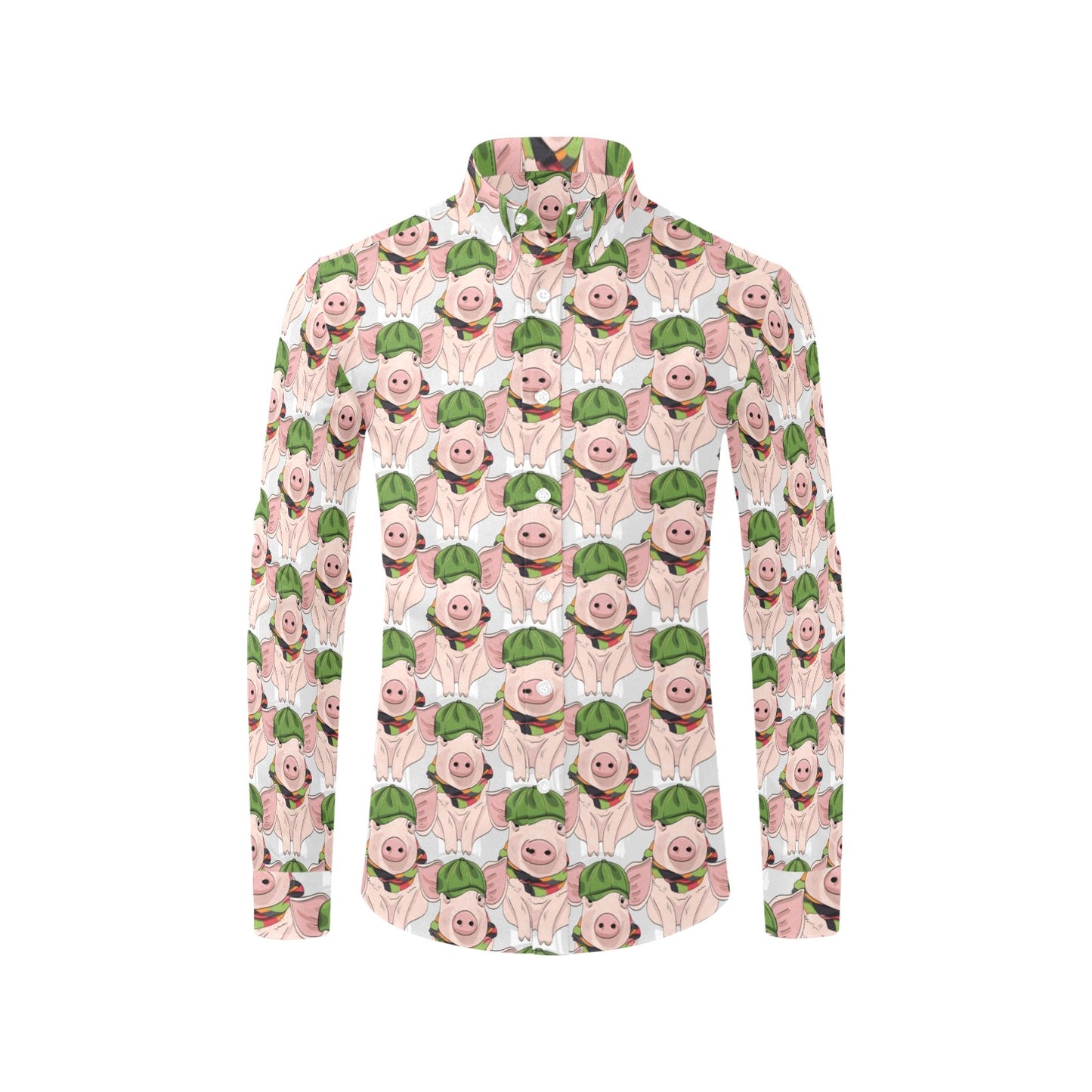 Pig Print Design LKS403 Men's Long Sleeve Dress Shirt