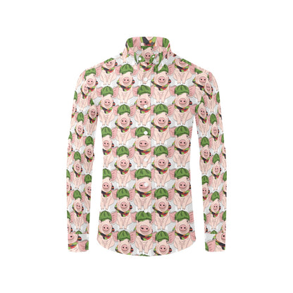 Pig Print Design LKS403 Men's Long Sleeve Dress Shirt