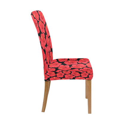 Hibiscus Red Pattern Print Design LKS306 Dining Chair Slipcover