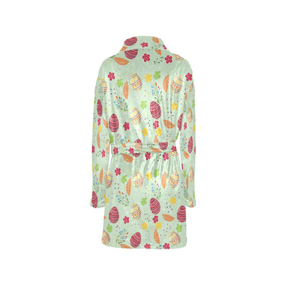 Easter Eggs Pattern Print Design RB07 Women's Fleece Robe