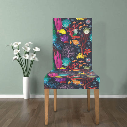 Underwater Cute Print Design LKS303 Dining Chair Slipcover
