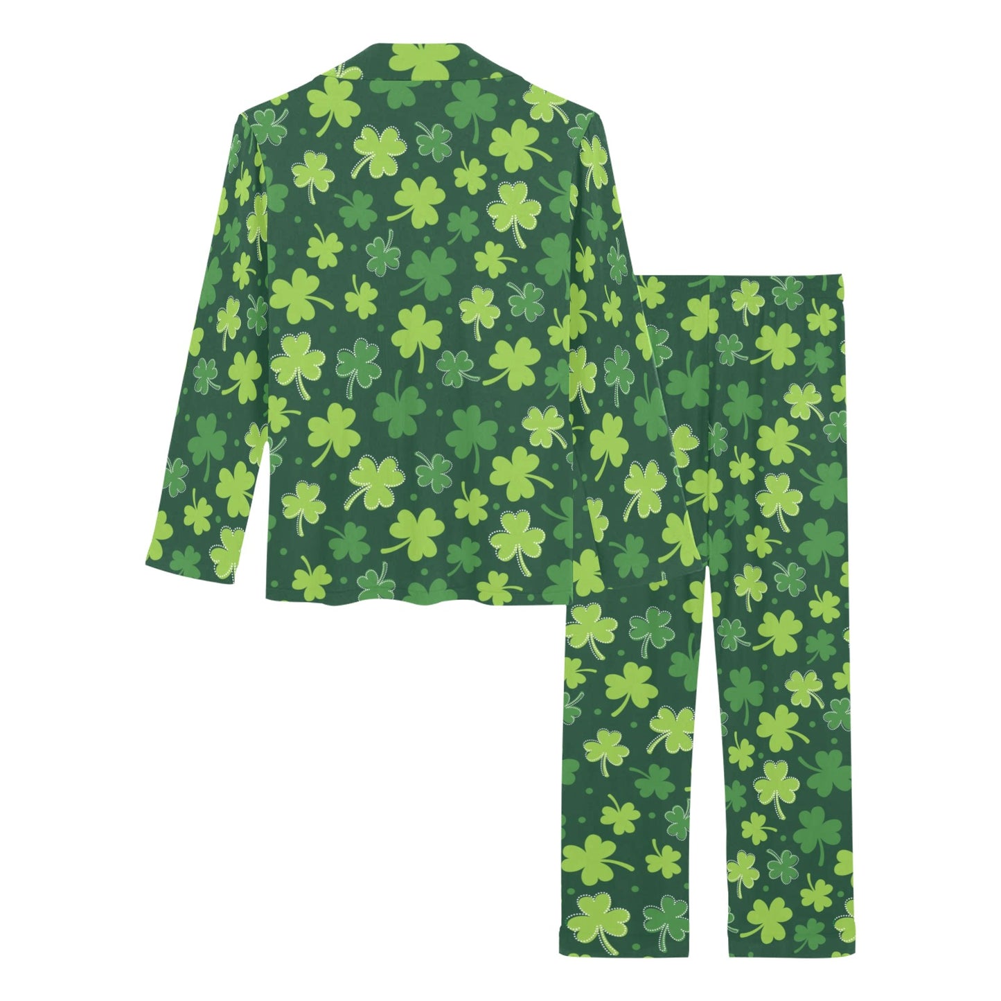 Clover Pattern Print Design 02 Women's Long Pajama Set