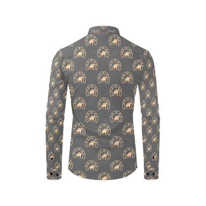 Horseshoe Print Design LKS306 Men's Long Sleeve Dress Shirt