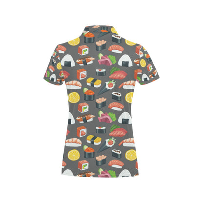Sushi Print Design LKS302 Women's Polo Shirt