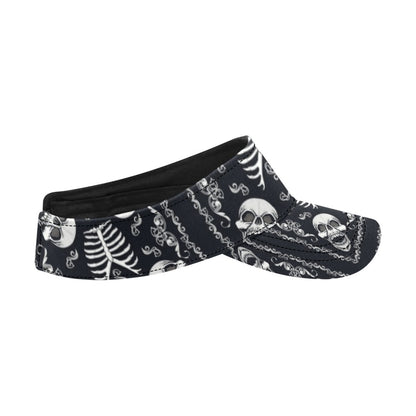 Bandana Skull Black White Print Design LKS306 Unisex Sun Visor