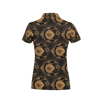 Sun Moon mandala Third eye Women's Polo Shirt