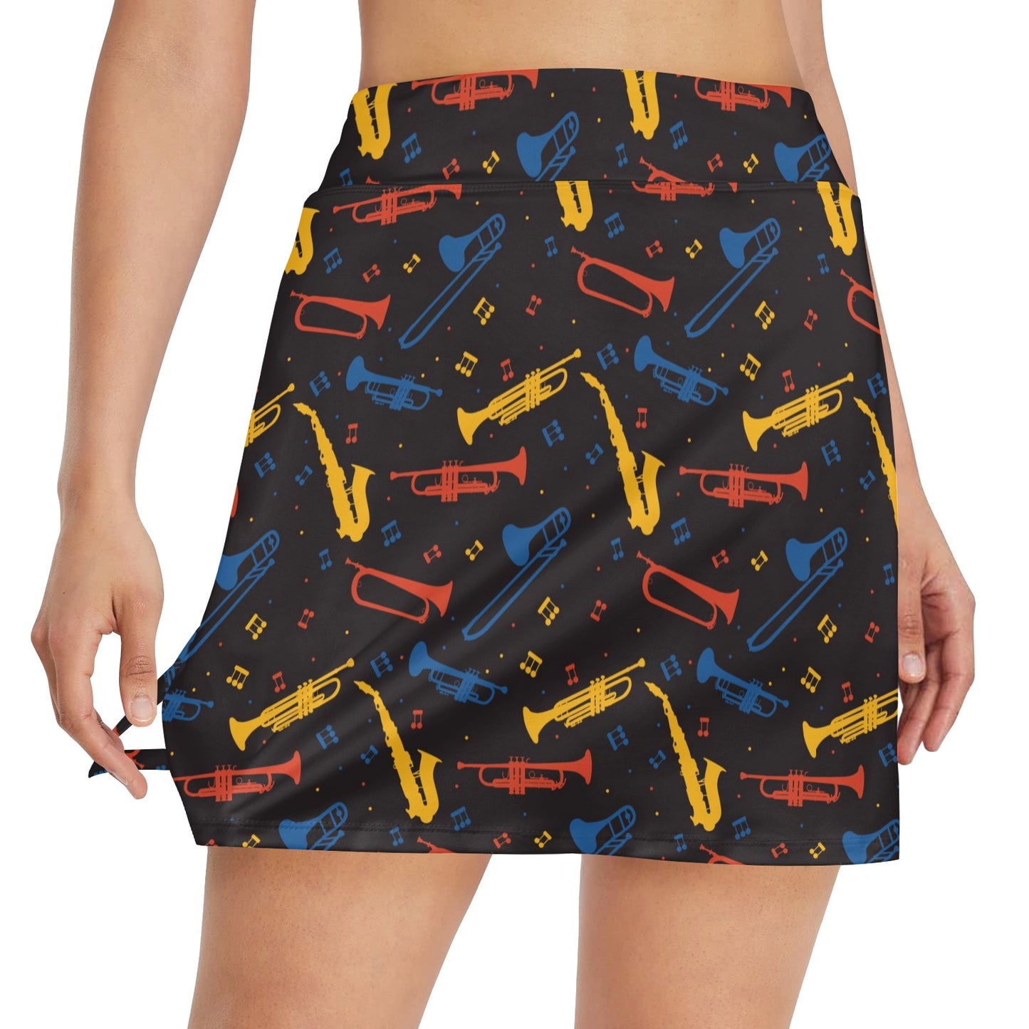 Saxophone Print Design LKS407 17" Golf & Pickleball Skort with Pockets
