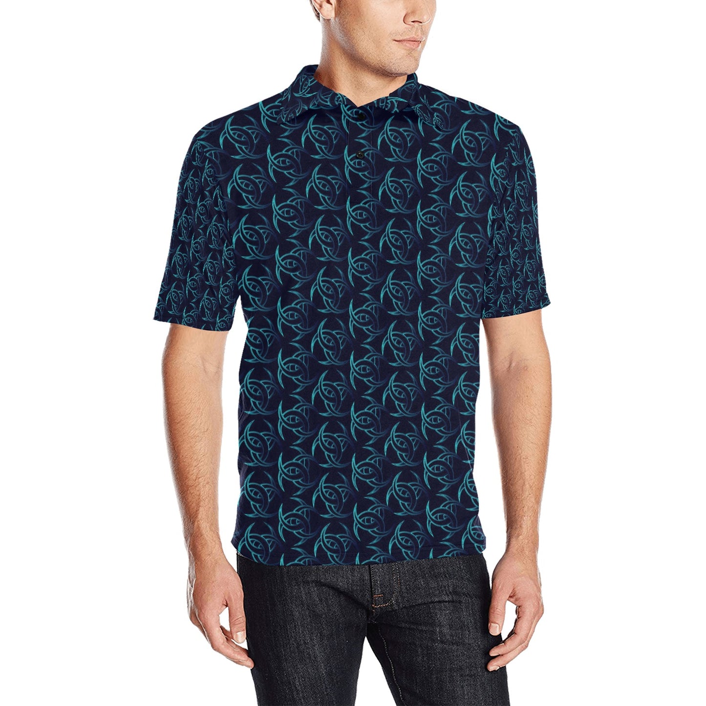 Vikings Print Design LKS302 Men Polo Shirt