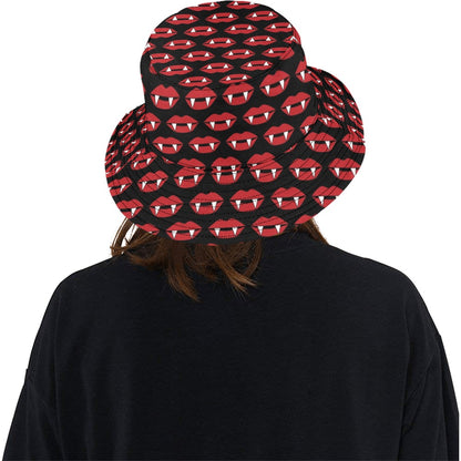 Vampire Lips Print Design LKS302 Unisex Bucket Hat