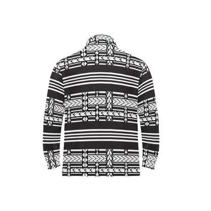 Samoan Tattoo Print Design LKS304 Long Sleeve Polo Shirt For Men's