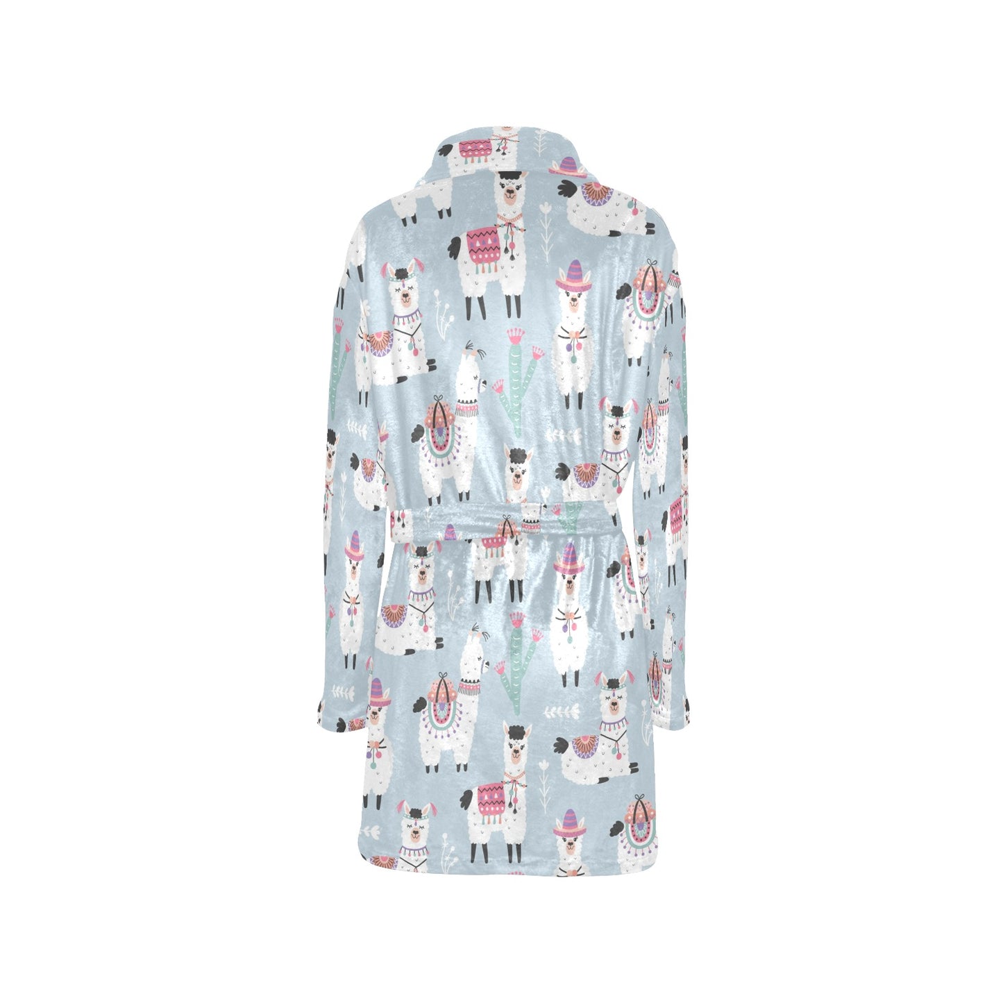 Llama Pattern Print Design 04 Women's Fleece Robe