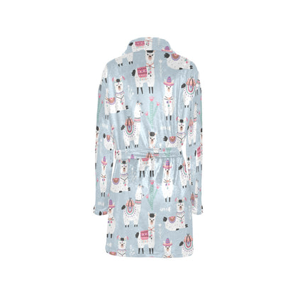 Llama Pattern Print Design 04 Women's Fleece Robe