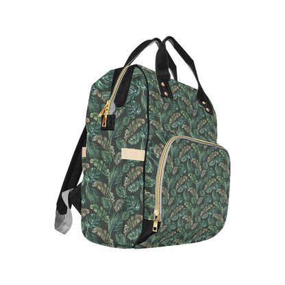 Banana Leaf Pattern Print Design 05 Diaper Bag Backpack